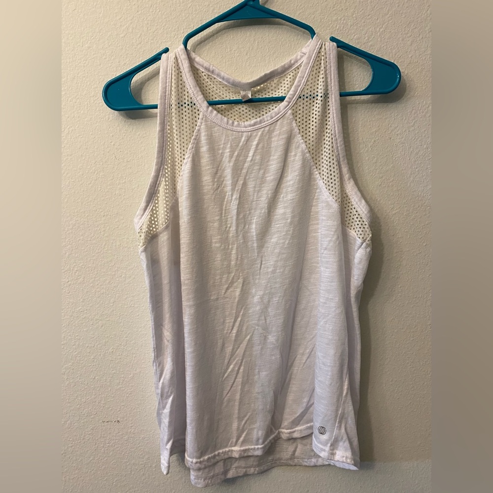 Balance Collection white mesh athletic tank. Size Large.